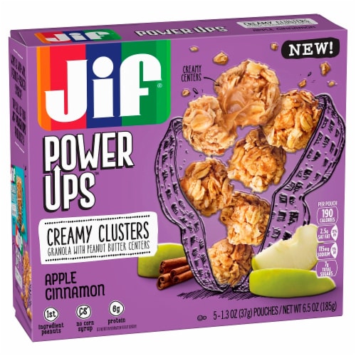 Jif Power Ups Creamy Clusters Apple Cinnamon Pouches Perspective: front