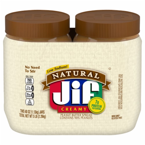 Jif® Natural Creamy Peanut Butter Twin Pack Perspective: front