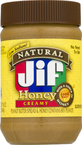 Jif Natural Creamy Honey Peanut Butter Perspective: front