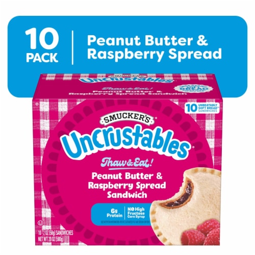 Smucker’s Uncrustables Peanut Butter & Raspberry Spread Sandwiches Perspective: front