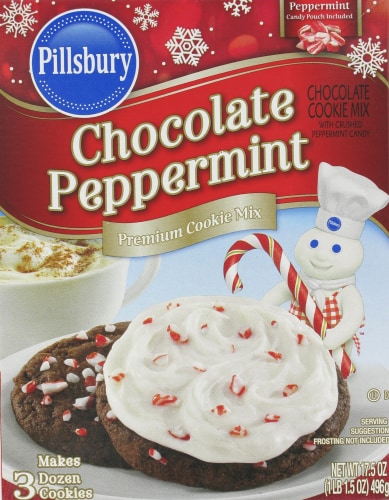 Pillsbury Chocolate Peppermint Cookie Icing Perspective: front