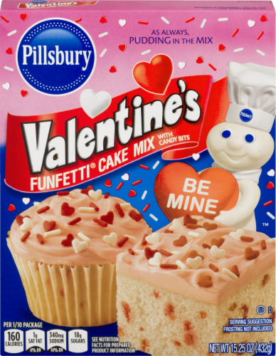 Pillsbury Valentine's Funfetti Cake Mix Perspective: front