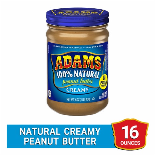 Adams® 100% Natural Creamy Peanut Butter Perspective: front