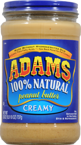 Adam's 100% Natural Creamy Peanut Butter Perspective: front