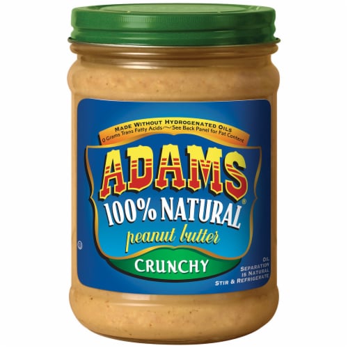 Adams 100% Natural Crunchy Peanut Butter Perspective: front