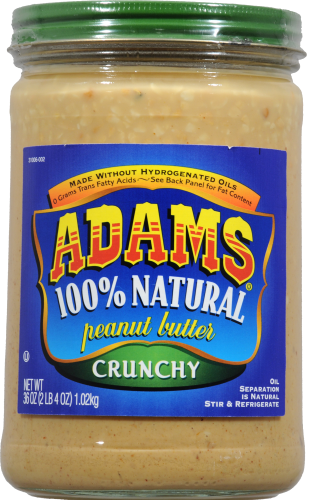 Adam's 100% Natural Crunchy Peanut Butter Perspective: front