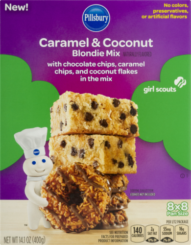 Pillsbury Girl Scout Caramel Coconut Blondie Mix Perspective: front