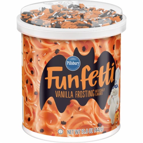 Pillsbury Halloween Funfetti Vanilla Frosting Perspective: front