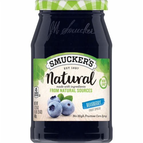 Smucker’s Natural Blueberry Fruit Spread Perspective: front