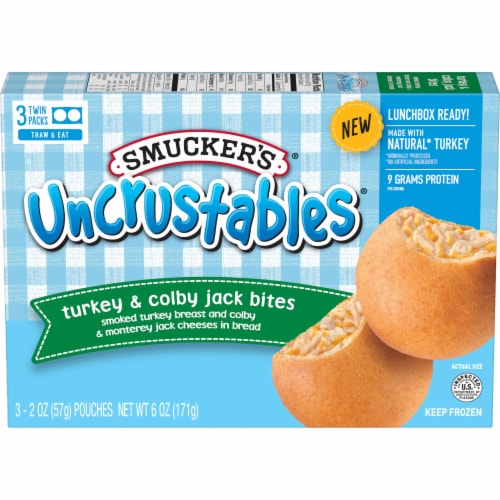 Smucker's® Uncrustables® Turkey & Colby Jack Cheese Bites Perspective: front