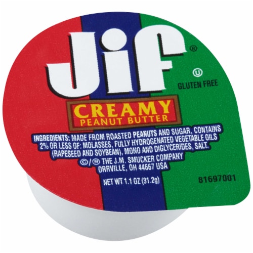 Jif Portion Control Creamy Peanut Butter, 1.1 Ounce -- 120 per case. Perspective: front