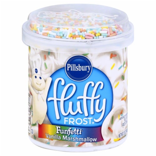 Pillsbury Fluffy Funfetti Vanilla Marshmallow Frosting Perspective: front