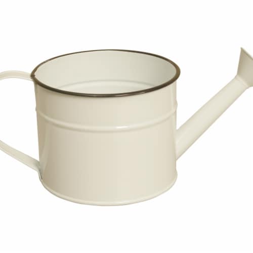 Wald Imports 8682-7P-C 7 in. Pearl White Metal Watering Can Perspective: front