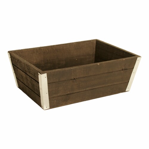 Wald Imports 10.5 in. Distressed Wood Planter Perspective: front