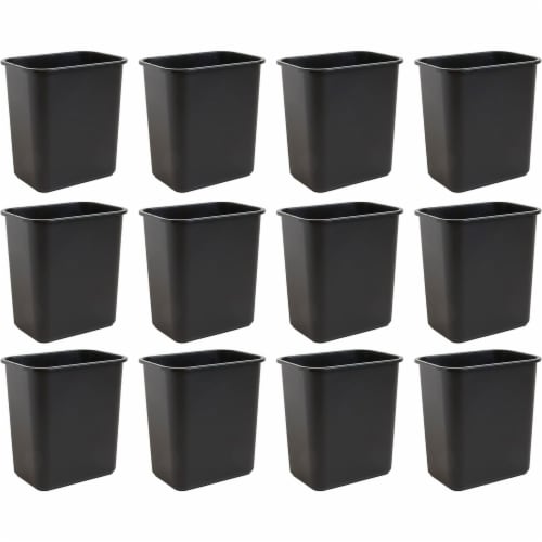 United Solutions 12 Pack Trash Wastebasket for Commercial and Kitchen, 7 Gallon Perspective: front
