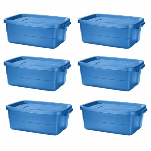 Teal Large Plastic Storage Bin