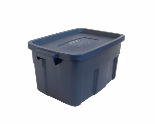 Rubbermaid Roughneck Storage Box Tote - Dark Indigo Perspective: front
