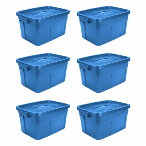 Rubbermaid Roughneck Tote 14 Gallon Storage Container, Heritage Blue (6 Pack),  1 Piece - Fry's Food Stores