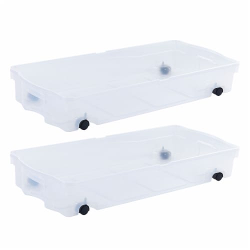 Rubbermaid 68 Qt Under Bed Wheeled Storage Boxes with Dual Hinged Lids (2  Pack), 1 Piece - Pay Less Super Markets