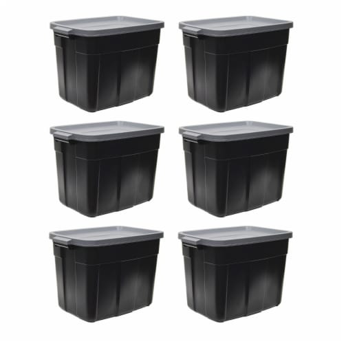 Rubbermaid Roughneck Tote Storage Container - Black/Cool Gray, 6 pk - Fred  Meyer