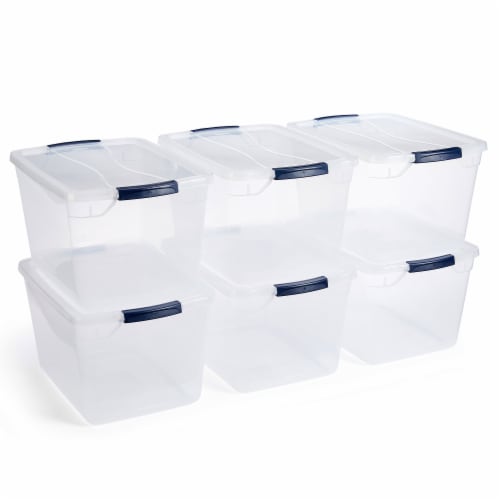 Rubbermaid® Cleverstore 30 Quart Plastic Storage Tote Containers with Lid,  6 ct - City Market