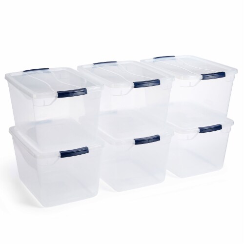 Rubbermaid® Cleverstore Plastic Storage Tote Containers with Lid Perspective: front