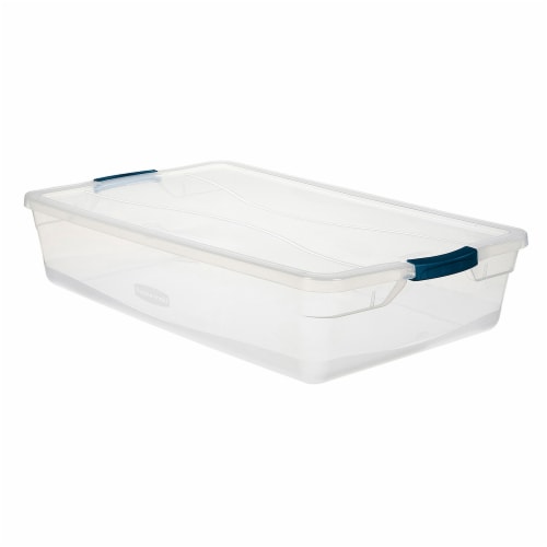 Rubbermaid Clever Store Basic Latch Storage Bin with Lid - Clear