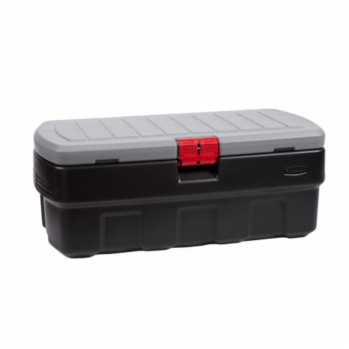 Rubbermaid 24 Gallon ActionPacker Storage Bin, Heavy Duty, Lockable, Black,  Included Lid 