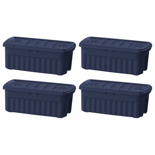 Rubbermaid Roughneck 25 Gallon Stackable Storage Container, Dark Indigo, 4  Pack, 1 Piece - Fred Meyer