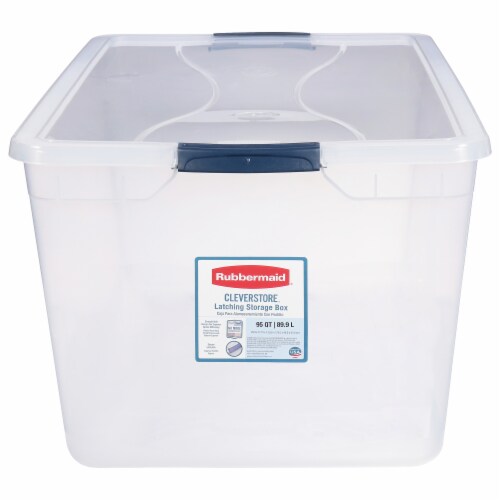 Rubbermaid® Cleverstore™ Latching Storage Tote Perspective: front