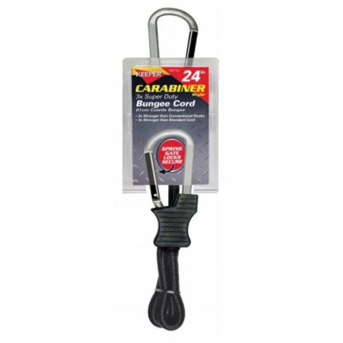 Keeper Carabiner Bungee Cord - Black/Yellow, 24 in - City Market