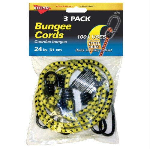 Keeper Yellow Bungee Cord 24 in. L x 0.315 in. 3 pk - Total Qty: 6; Each  Pack Qty: 1, Case of: 6 - Fred Meyer