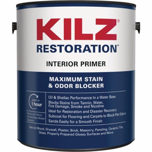 Kilz Restoration Water-Based Interior Primer Stainblocker, White, 1 Gal. L200211 Perspective: front