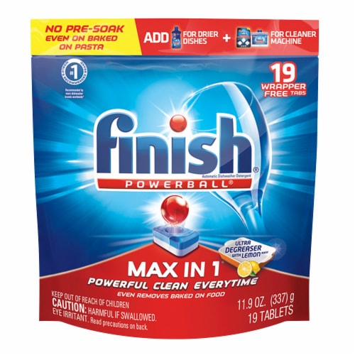 Finish Powerball Max in 1 Dishwashing Tablets Perspective: front