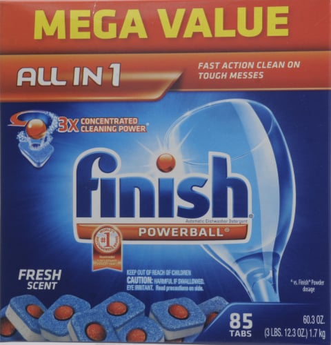 Finish Powerball Fresh Scent Mega Dishwasher Detergent, 90 Count