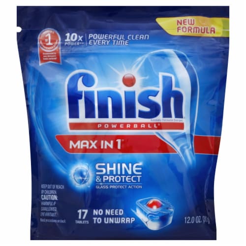 Finish® Powerball® Max In 1® Dishwasher Detergent Perspective: front