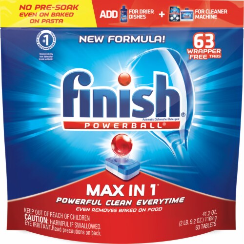 Finish Powerball Max In 1 Dishwasher Detergent Tablets, 63 ct