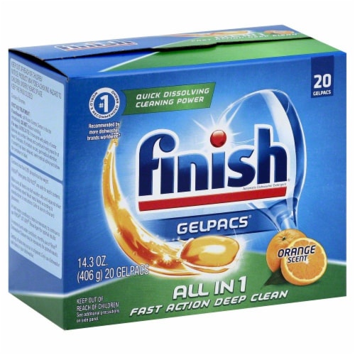 Finish Orange Dishwasher Gelpacs Perspective: front