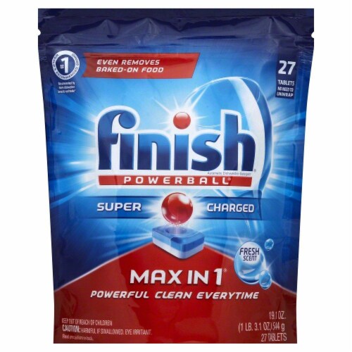 Finish Powerball Max In One Shine Dishwasher Detergent Tablets, 27 ct