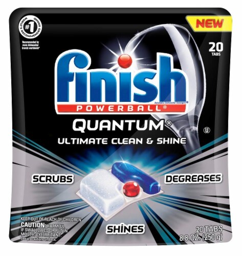 Finish Powerball Quantum Dishwasher Detergent Tabs Perspective: front