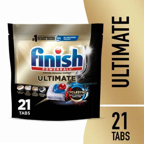 Finish Ultimate Dishwasher Detergent, Premium Dishwashing Tablets, 21 ct Perspective: front