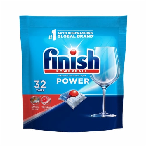 Finish Power Dishwasher Detergent, Premium Dishwashing Tablets Perspective: front