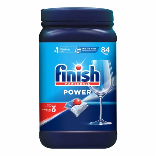 Finish® Powerball® Power Dishwasher Detergent Tablets Perspective: front