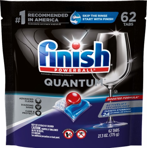 Finish® Quantum® Automatic Dishwashing Detergent Tabs Perspective: front