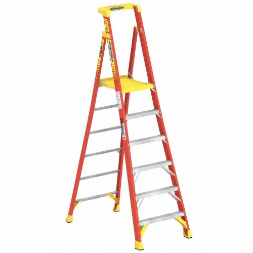 Werner Podium Stepladder 6 ft Fiberglass 300 lb PD6206 1 Harris