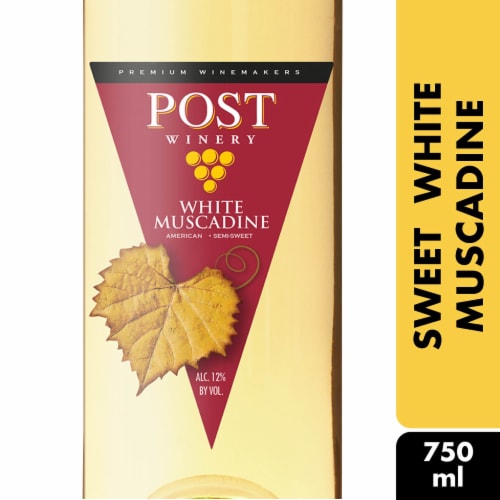Post Familie Winery Sweet White Muscadine White Wine Perspective: front