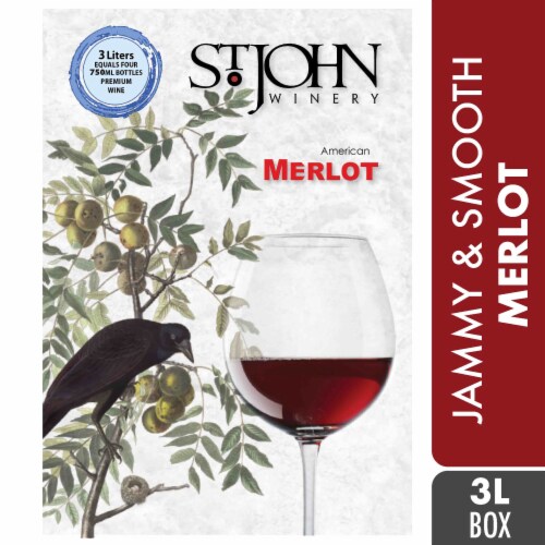 St. John Winery Merlot Arkansas Red Wine Box Perspective: front