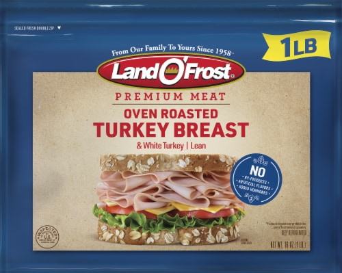 Land O' Frost® Premium Oven Roasted Turkey Breast Lunch Meat Perspective: front