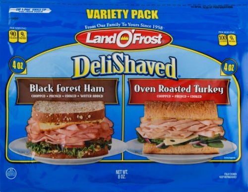 Land O' Frost® Deli Shaved® Variety Pack Black Forest Ham & Oven Roasted Turkey Perspective: front