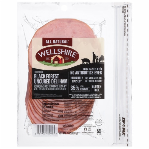 Wellshire® Uncured Black Forest Ham Perspective: front